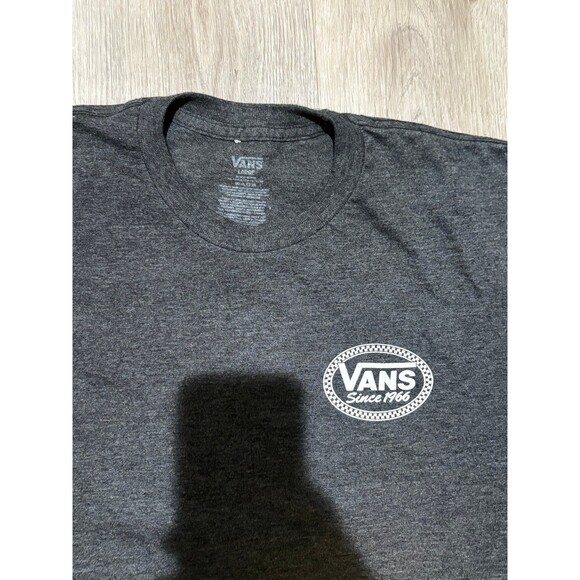 Vans Shirt Mens Large Dark Gray Short Sleeve Graphic Print Skater Casual Adult - Picture 4 of 6